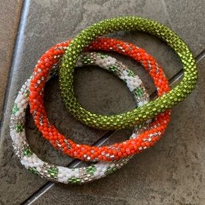 Ink + Alloy Seed Bead Bangles (Bundle of 3)